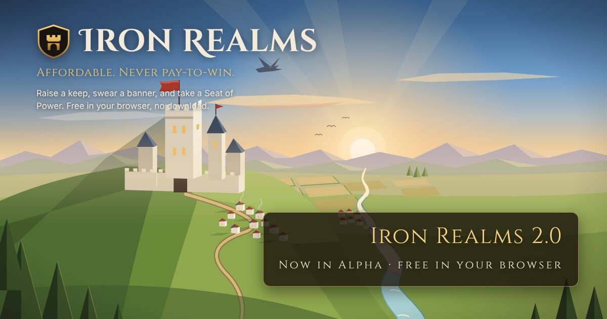 Iron Realms keep on a green hill