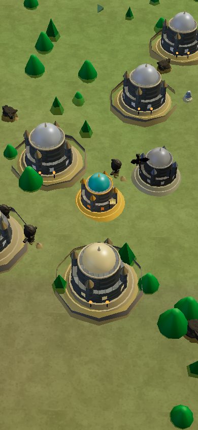 The world map pulled back on a phone screen showing several keeps